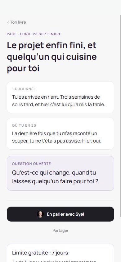 Une page de ton livre, dans l’app